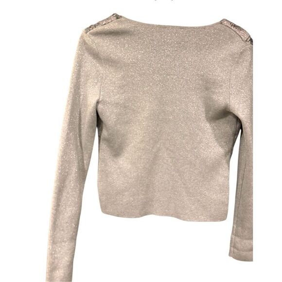 Chicos silver Carmelita Detailed Cardigan sz 0 - Picture 5 of 7